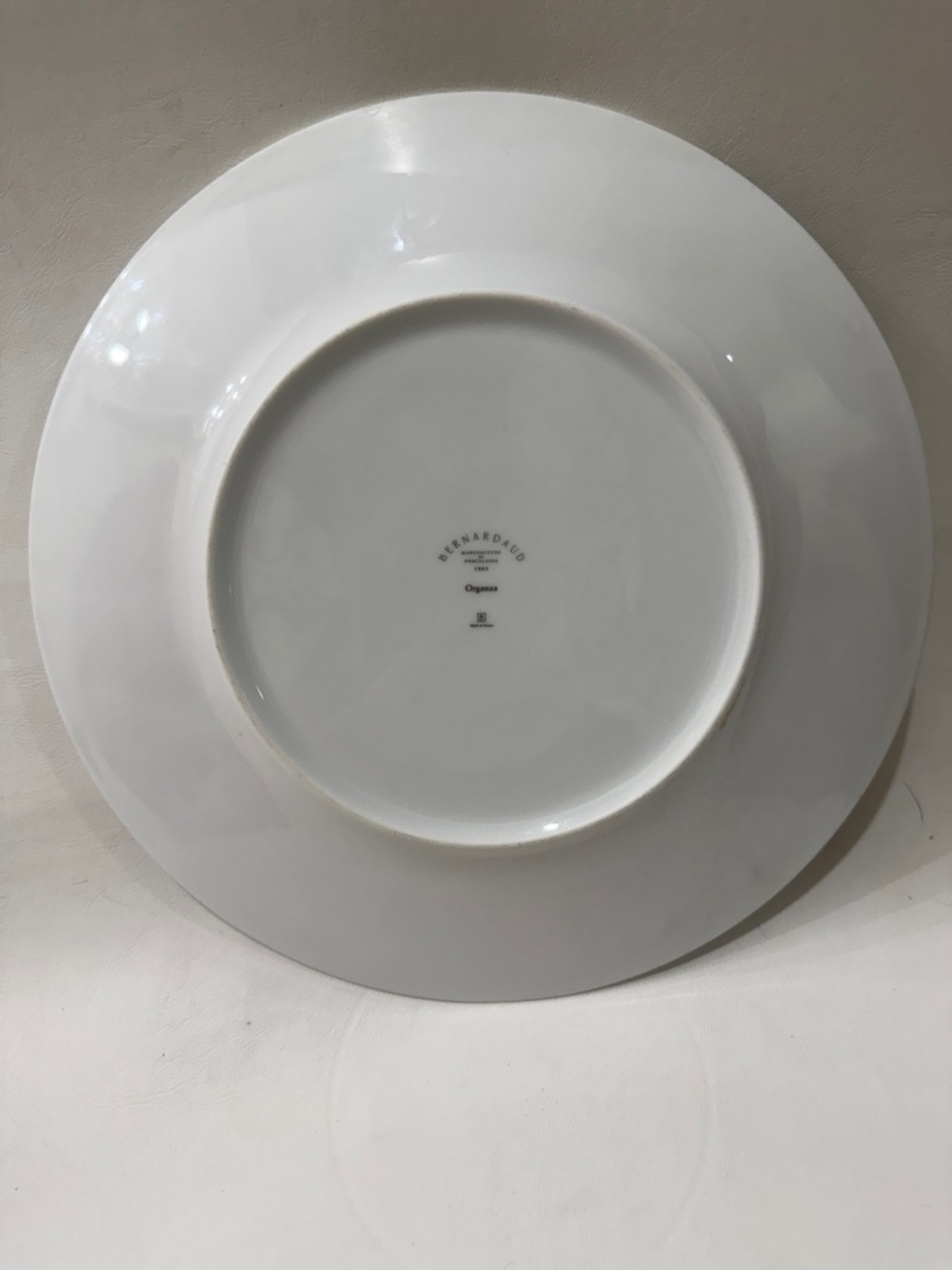 Bernardaud Organza France Porcelain White Textured Dinner Plate 10 1/2 In Round - Picture 5 of 15
